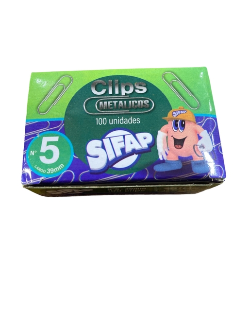Caja de clip metálico Sifap nro. 5 Cod. 604