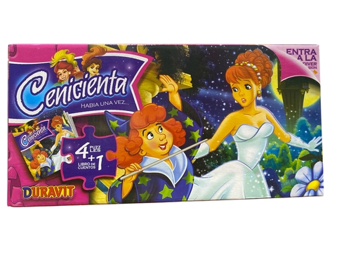 Puzzles x 4 cenicienta + libro cuentos Duravit cod. 2084