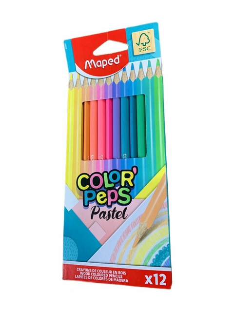 Lápices de colores pastel Maped x12 unidades - Cod. 78