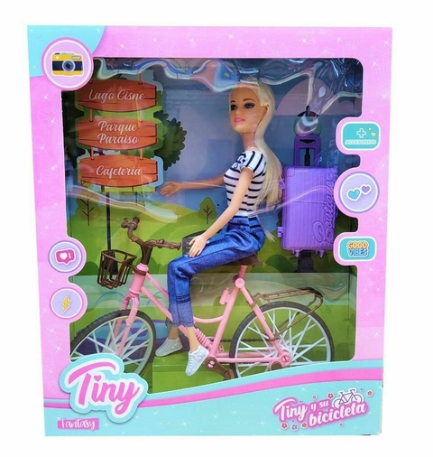 Muñeca Tiny c/bicicleta - Cod. 11017