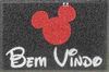 Tapete Capacho Divertido Disney Mickey Bem Vindo - Preto