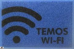 Tapete Capacho Personalizado Temos Wifi - Azul