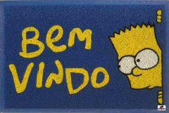Tapete Personalizado Bem Vindo Bart Simpson Azul 70 X 40