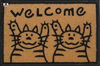 Tapete Capacho Personalizado Welcome Gatos - Em 80 X 40