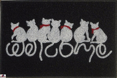 Tapete Capacho Personalizado Gatos Welcome - Pink - Compra Trivial