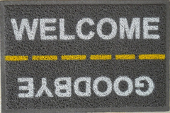 Tapete Capacho Welcome Goodbye - Com Bordas Rebaixadas