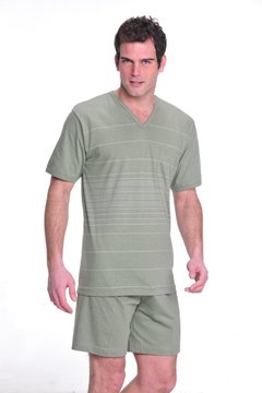 Pijama jersey rayado