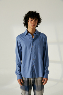 CAMISA LINO AZUL ELEPANTS - comprar online