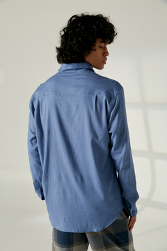 CAMISA LINO AZUL ELEPANTS - tienda online