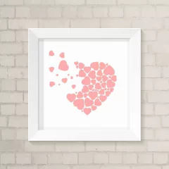 Quadro Infantil Coração Rosa