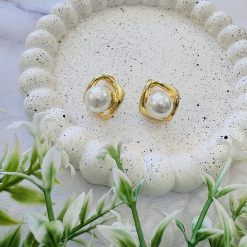 Aros Perla Dorados - comprar online