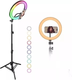 Aro De Luz Led Fotografía Trípode 2 metros Rgb blanco - comprar online