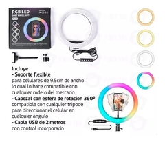 Aro De Luz Led Fotografía Trípode 2 metros Rgb blanco - InterdigitalCatriló SRL