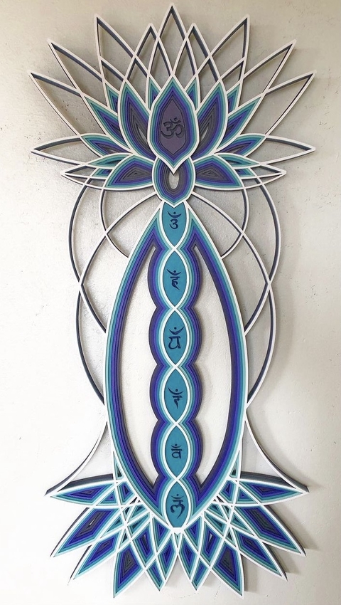 Lotus Flower (Violet, Sea Green and White Gradient)
