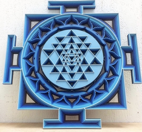 Shri Yantra (Blue Gradient)