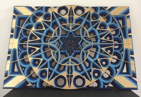 Seed of Life (Blue and Golden Gradient)