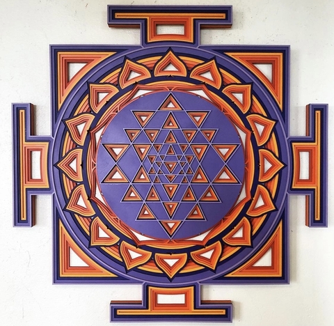 Shri Yantra (Orange and Violet Gradient)