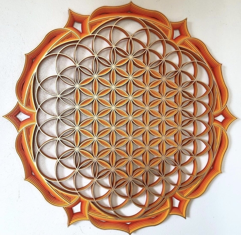Flower of Life (Orange and Golden Gradient)