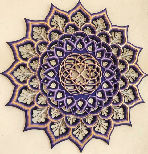 Heart + New Life (White, Violet and Golden Gradient)