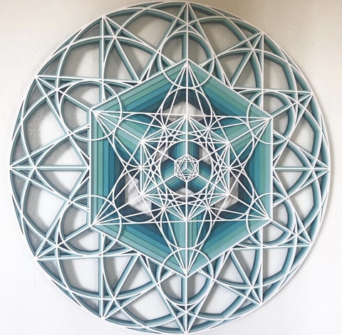 The Metatron Cube (Green Sea Gradient)