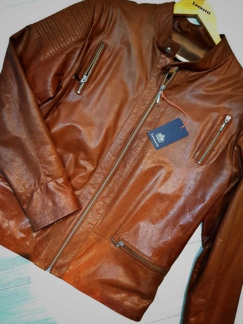 CAMPERA CUERO AVELLANA