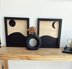 SET CUADROS MONTAÑA Y LUNA