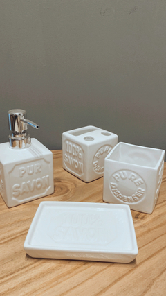 SET BAÑO PURE CERAMICA BLANCO