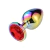 PLUG ANAL AÇO RAINBOW "M" PEDRA REDONDA VERMELHO 8,2CM - comprar online