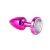 PLUG ANAL G METALIZADO ROSA COM PEDRA TRANSPARENTE