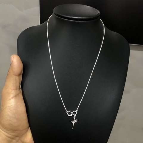 CORRENTE FEMININA INFINITO E FÉ (50cm) - PRATA 925 - comprar online