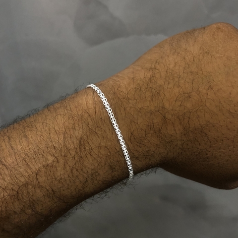 PULSEIRA ESTEIRA CADEADO (2.5mm) - PRATA 925 - comprar online