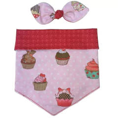 Kit Bandana Dupla Face + Laço Cupkace