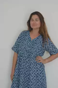 VESTIDO LARGO BALI MANGA CORTA s (V44) - ABAKA