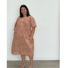 VESTIDO LARGO BALI MANGA CORTA s (V44)