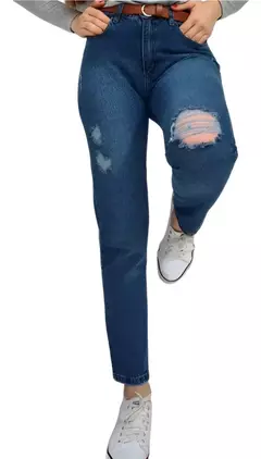 JEAN MOM CON ROTURAS (486) - comprar online