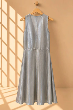 Vestido cruzado cleo foyl brillo - tienda online