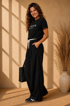 PANTALON SASTRERO LISO CON ELASTICO - comprar online