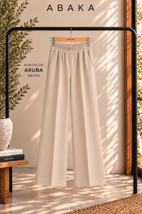 Pantalón Recto de Crepé Aruba - tienda online