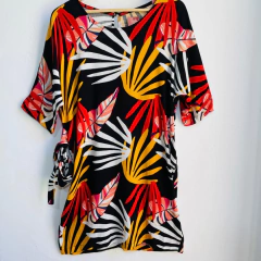 VESTIDO LINO ESTAMPADO CON LAZO (V510) en internet