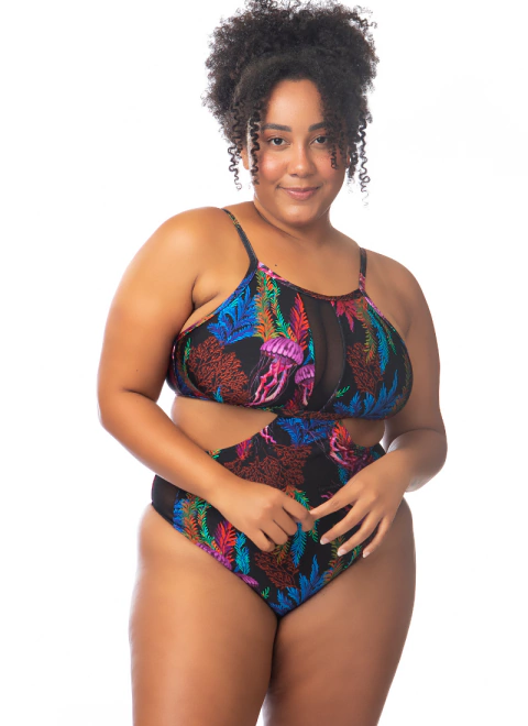 Maiô Engana Mamãe Preto Exclusivo Plus Size