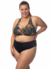 Biquini Preto Floral sem Bojo Dora