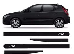 Jogo De Frisos Laterais Hyundai I30 Preto Tipo Plastico 09/