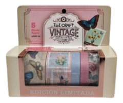Washi Tape - Vintage - Ibi Craft 5 Rollos - 4 Mt