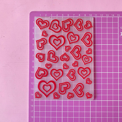 Carpeta De Embossing- Texturizadora- Repujado Corazón 3 Asb - tienda online