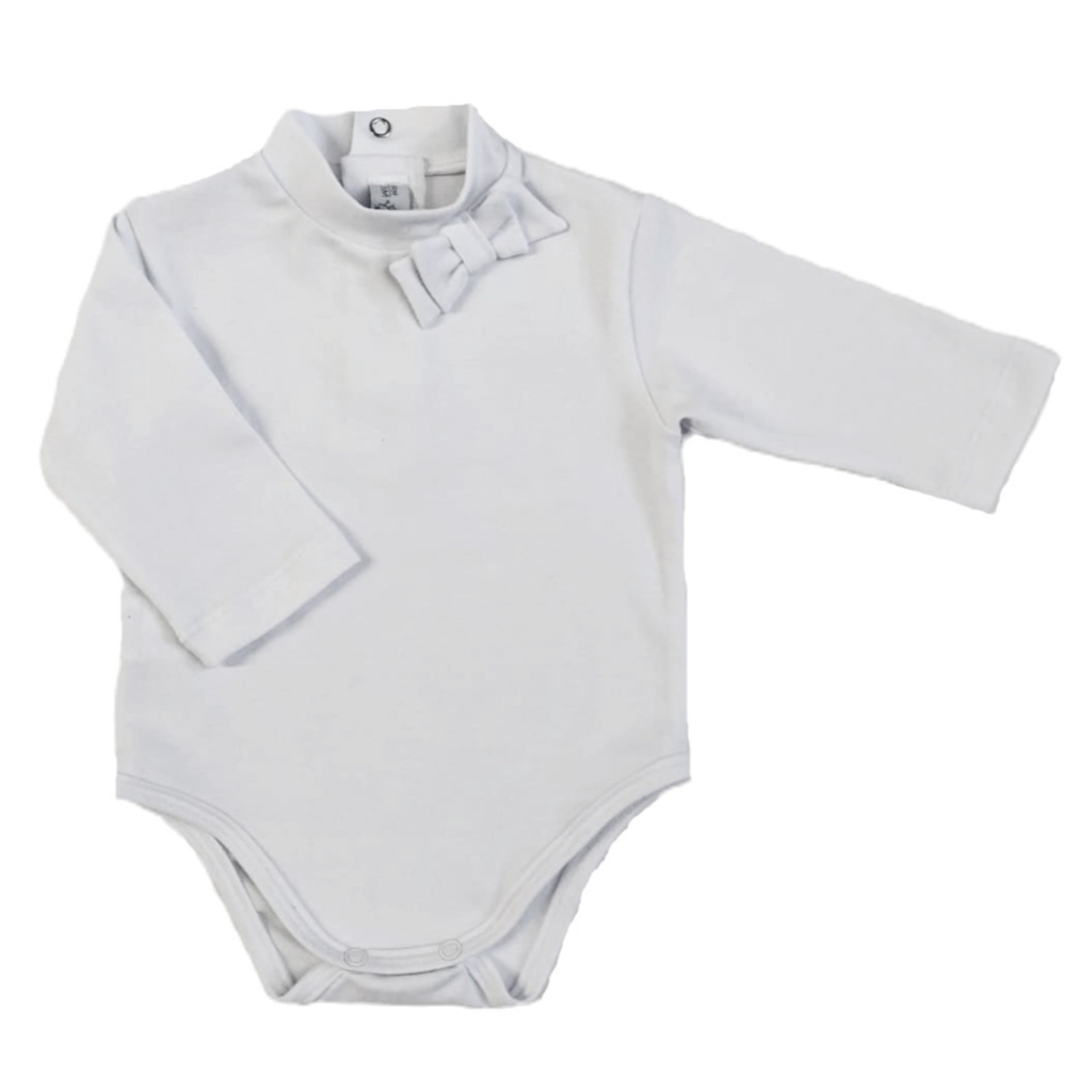 Body media polera con moño blanco