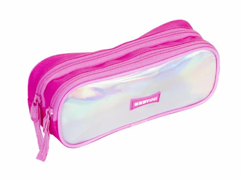 Estojo Escolar Girls Holográfico Rosa Duplo Sestini Original