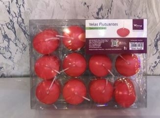 Velas Flutuantes Achatadas Vermelha 24 Unidades Wincy - comprar online