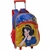 Kit Mochila Rodinhas Branca de Neve Lancheira e Estojo