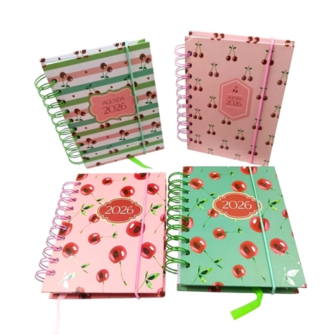 Agenda 2026 Pequena Espiral Cereja 11X15cm 168 Páginas
