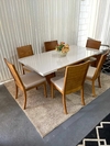 Mesa Dallas Off White com 6 cadeiras Ello